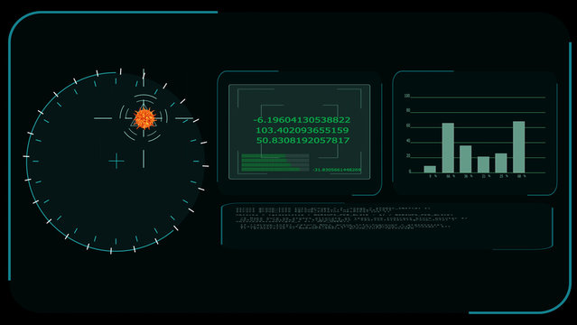 orange virus covid 19 was detedted by digital radar analysis information - Powered by Adobe