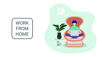 People sitting and working with a notebook. Work from home during the coronavirus outbreak. stay at home and social distancing to avoid virus pandemic spreading.