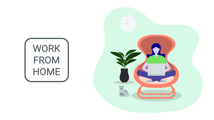 People sitting and working with a notebook. Work from home during the coronavirus outbreak. stay at home and social distancing to avoid virus pandemic spreading.