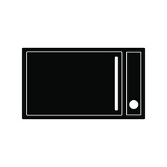microwave icon black vector isolated on white