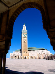 Fototapeta premium Morocco. Beautiful mosque and minaret of Hassan II; Casablanca