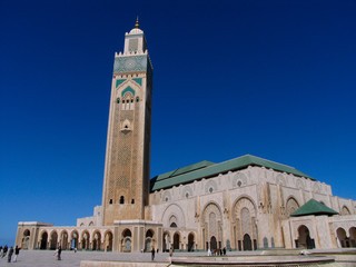 Fototapeta na wymiar Morocco. Beautiful mosque and minaret of Hassan II; Casablanca