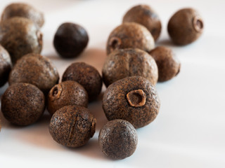 Allspice on white background