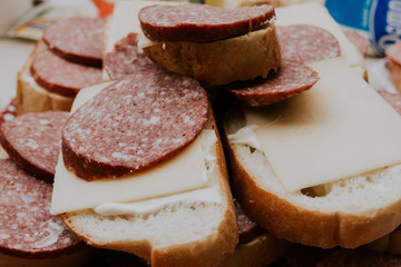 salami and cheese sandwich