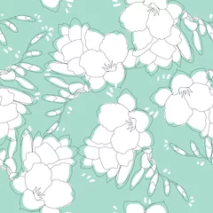 Foto auf Acrylglas Beautiful seamless floral pattern background. © thitiphorn
