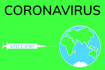 covid 19 coronavirus vaccine for earth vector