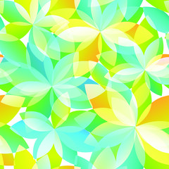 Yellow and blue flowers vector seamless pattern