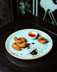 fried nuggets with sweet chili