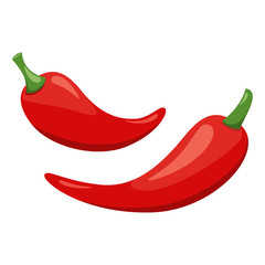 Mexican traditional food - hot chili peppers. Vector