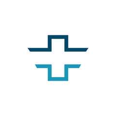 Fototapeta premium Medical and health care logo with using cross icon template