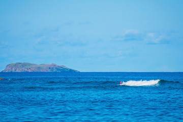 S Thomas United States Virgin Islands, Royalty free Ocean sports background, Caribbean beach vacation, Surfboarding, Surfer, Tranquil Ocean Landscape