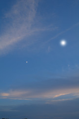 sun and clouds,sky, moon,beautiful, evening,space, weather, 