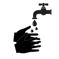 hand washing with soap icon on white background. flat style. wash your hands icon for your web site design, logo, app, UI. clean hands symbol. hand washing sign.