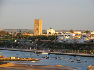 Naklejka premium Morocco. Rabat at sunset from the walls