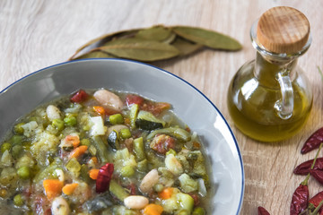 homemade vegetable soup in a bowl