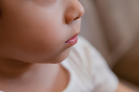Toddler Boy Brunette Plays At Home on the Couch - Powered by Adobe
