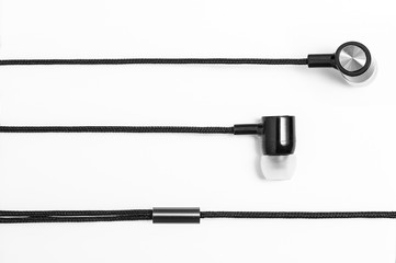 Earphones  in white seamless