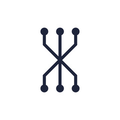 electronic circuit icon, vector illustration