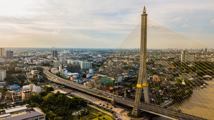 Aeriew View Drone Thailand  ,The Brigde View of bangkok