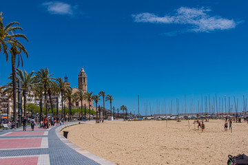 Landmarks of Sitges in Barcelona, Catalonia, Spain.