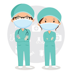 Doctors are wearing surgical mask