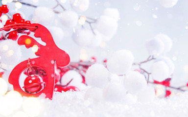 Christmas and New Year holidays background with Santa Claus