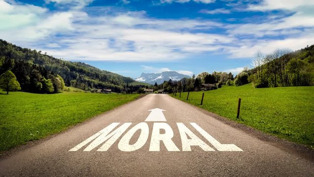 Street Sign the Way to Moral