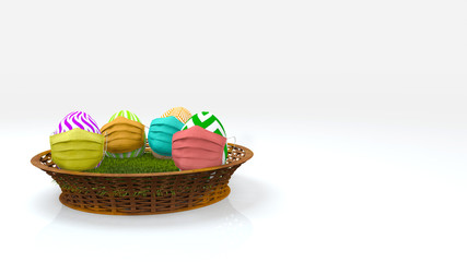 Easter Egg Coronavirus Mask 3d illustration
