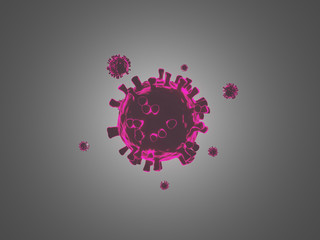 isolated interface Corona Virus on microscope view. space for text 