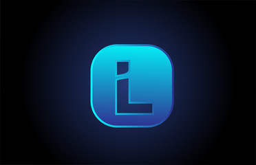 black blue L alphabet letter logo icon design for company and business