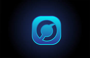 black blue O alphabet letter logo icon design for company and business
