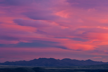 Twilight landscape of mountains south of Sedona, Arizona, USA