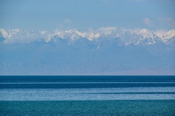 Mountain lake Issik-kul in Kyrgyzstan