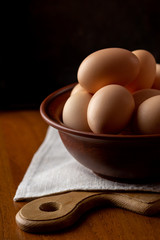 eggs on a wooden table