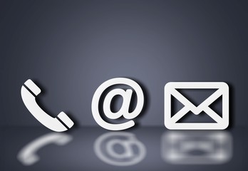 Various white icon collection for contact message