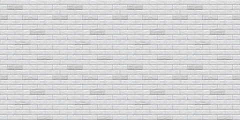Brick grey wall seamless pattern background. Gray, white, light brick wall vector texture pattern illustration. Horizontal seamless grey brick texture background.