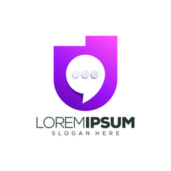 chat logo design vector illustration