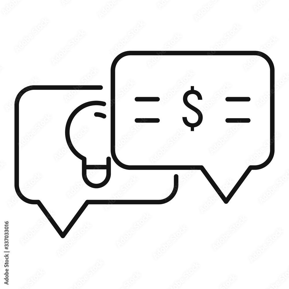 Poster startup chat icon. outline startup chat vector icon for web design isolated on white background