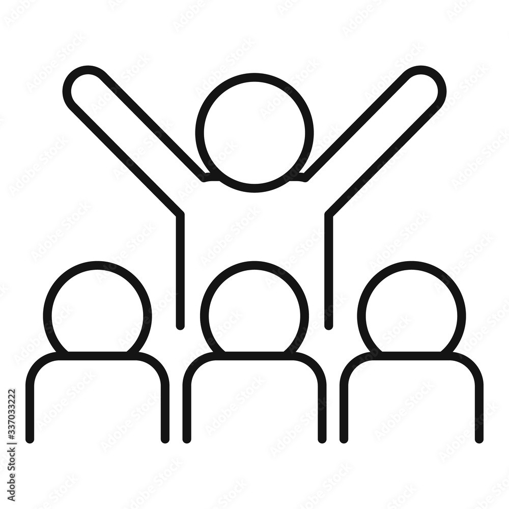 Poster startup team conference icon. outline startup team conference vector icon for web design isolated on