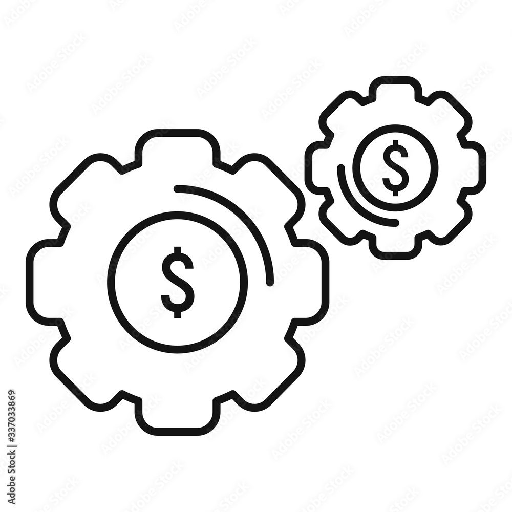 Poster startup gear system icon. outline startup gear system vector icon for web design isolated on white b
