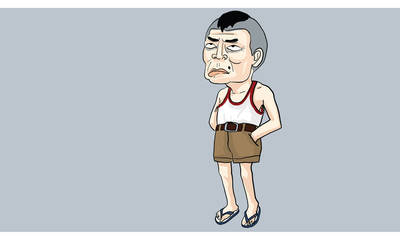 man in variety action,  man standing vector