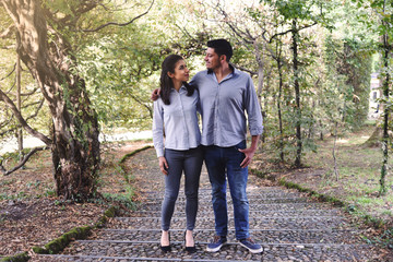 Boyfriend and Girlfriend in a Park - Hug