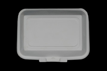 Premium food grade paper box coated with polyethylene isolated on black background.