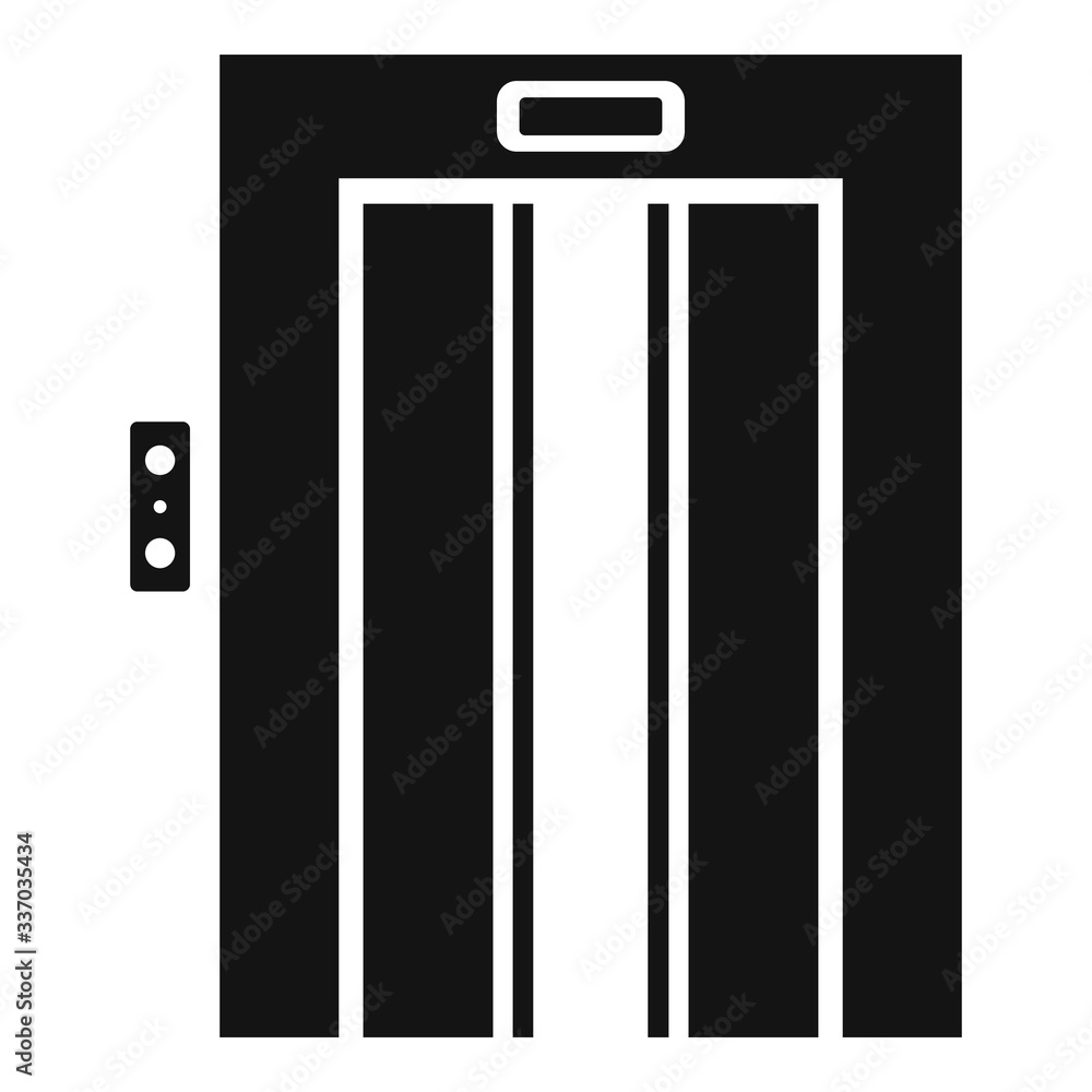 Poster down elevator icon. simple illustration of down elevator vector icon for web design isolated on whit