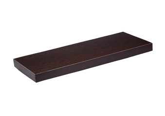 wooden shelf on a white background