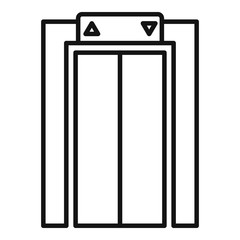 Architecture elevator icon. Outline architecture elevator vector icon for web design isolated on white background