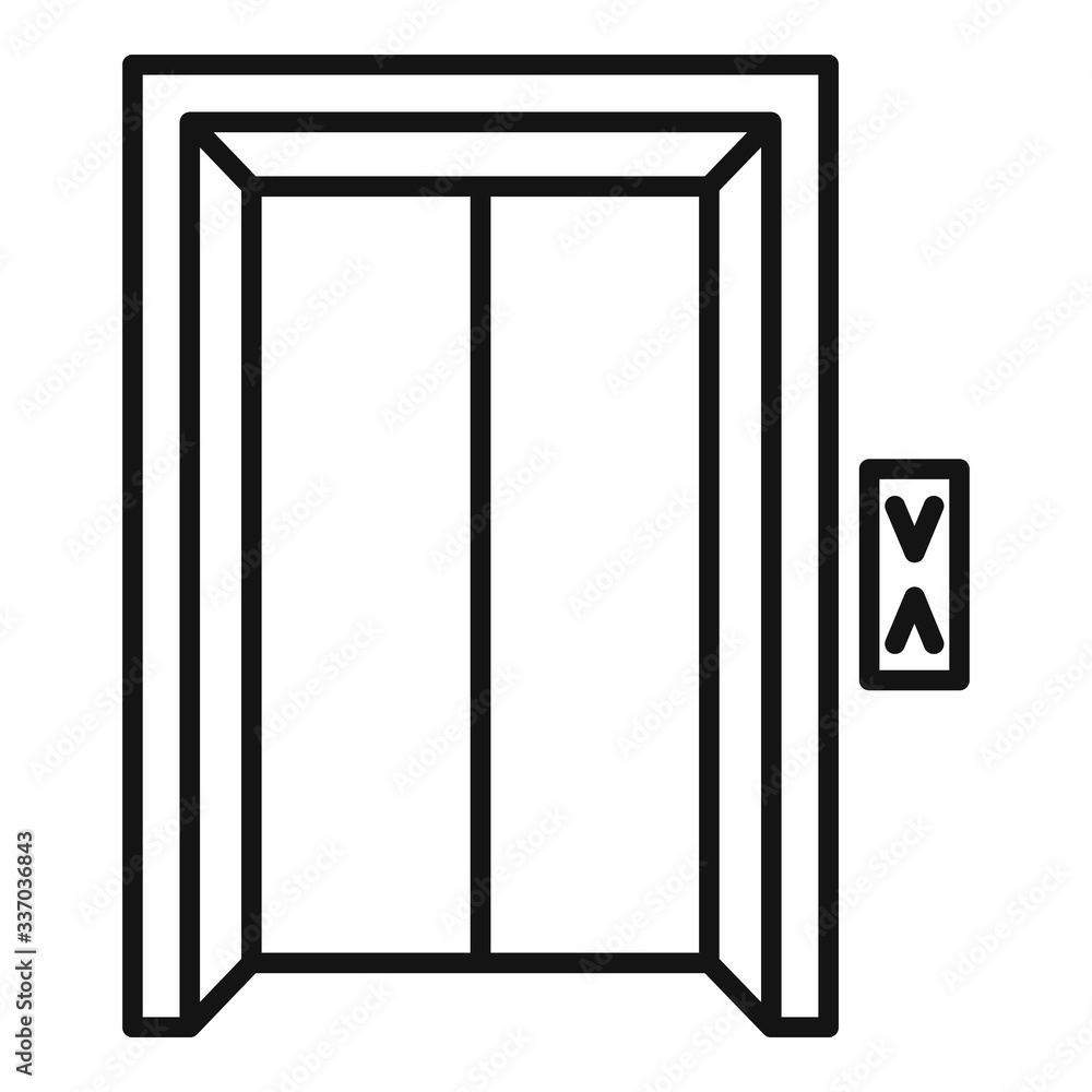 Poster hallway elevator icon. outline hallway elevator vector icon for web design isolated on white backgro