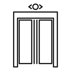 Floor elevator icon. Outline floor elevator vector icon for web design isolated on white background