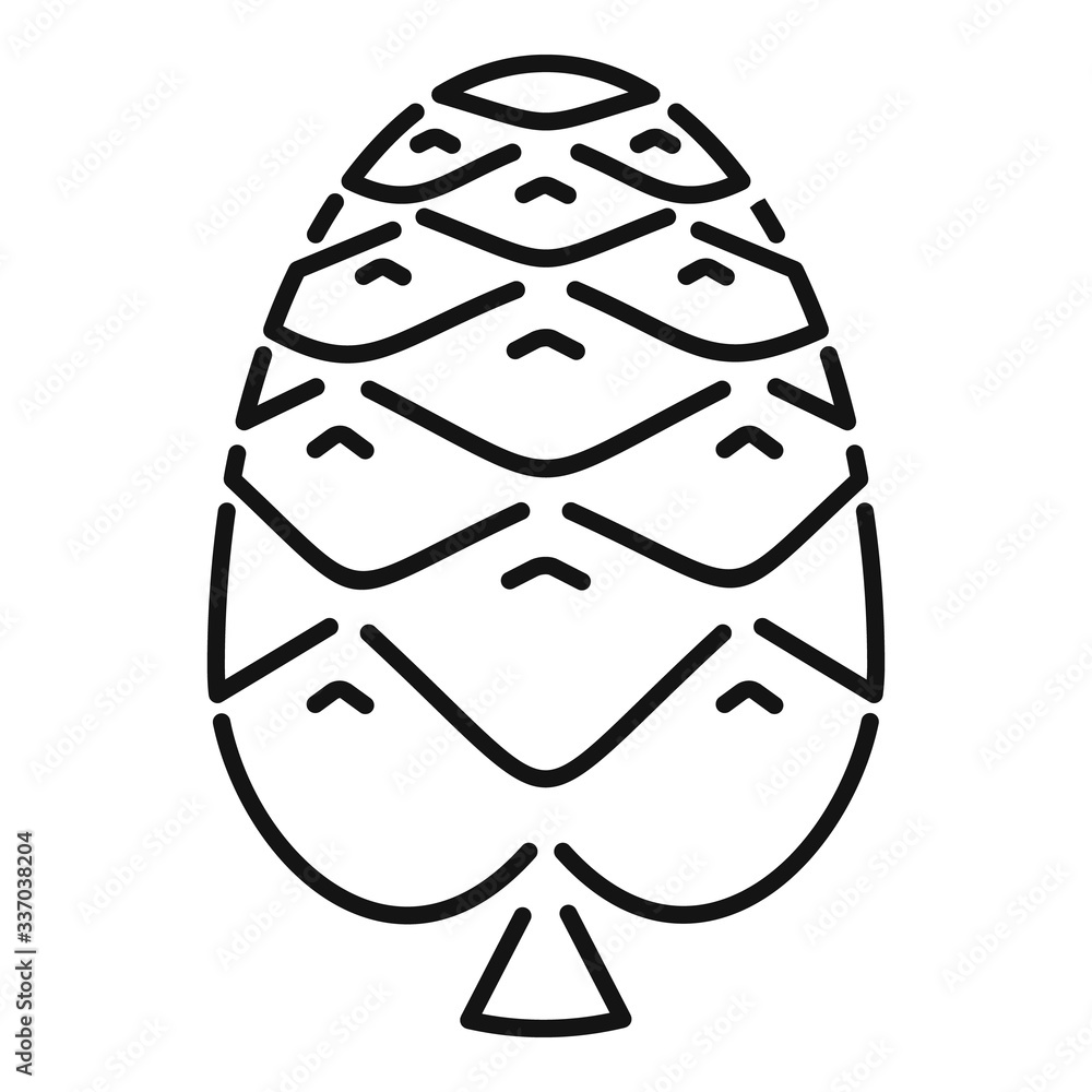 Poster pine cone icon. outline pine cone vector icon for web design isolated on white background