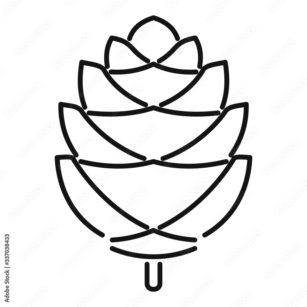 Poster branch pine cone icon. outline branch pine cone vector icon for web design isolated on white backgro